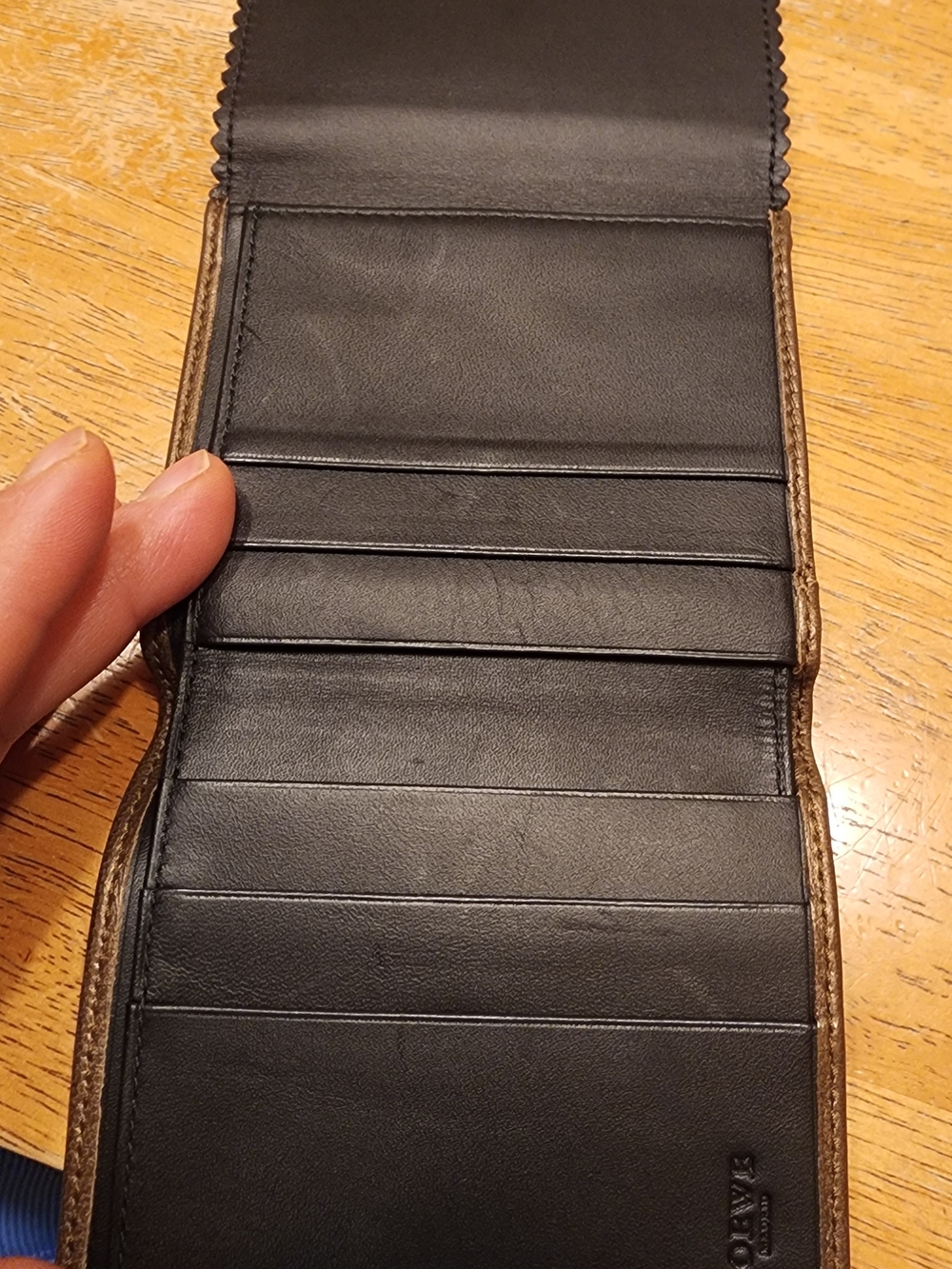 Loewe Anagram leather folding wallet in a metallic bronze - Picture 8 of 16